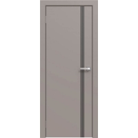 Дверь межкомнатная Эмаль Line-3 (Капучино/ Черный молдинг)